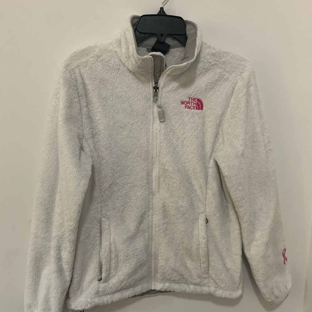 Fuzzy north face jacket